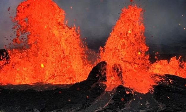 Lava Spewing From Hawaii Volcanoes