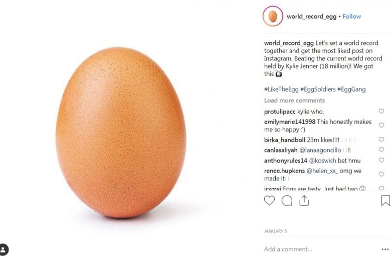 Congratulations to an egg  on being Instagram’s most-liked post ever